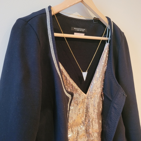 Black Scotch & Soda Cardigan with Silver Details - Picture 2 of 13